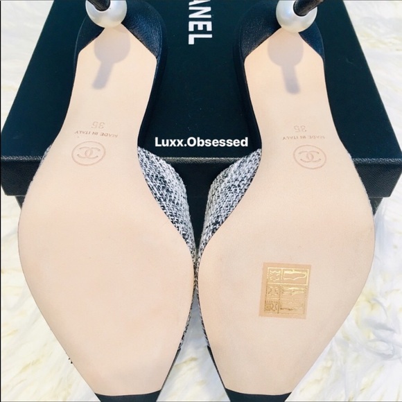 ❌SOLD❌ Authentic BNIB CHANEL mules in tweed - Picture 4 of 4